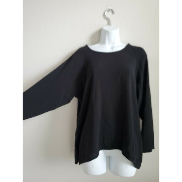 EUC Blanque Women's Black Top Size 1 Triacetate Blend Made in USA - Picture 2 of 7